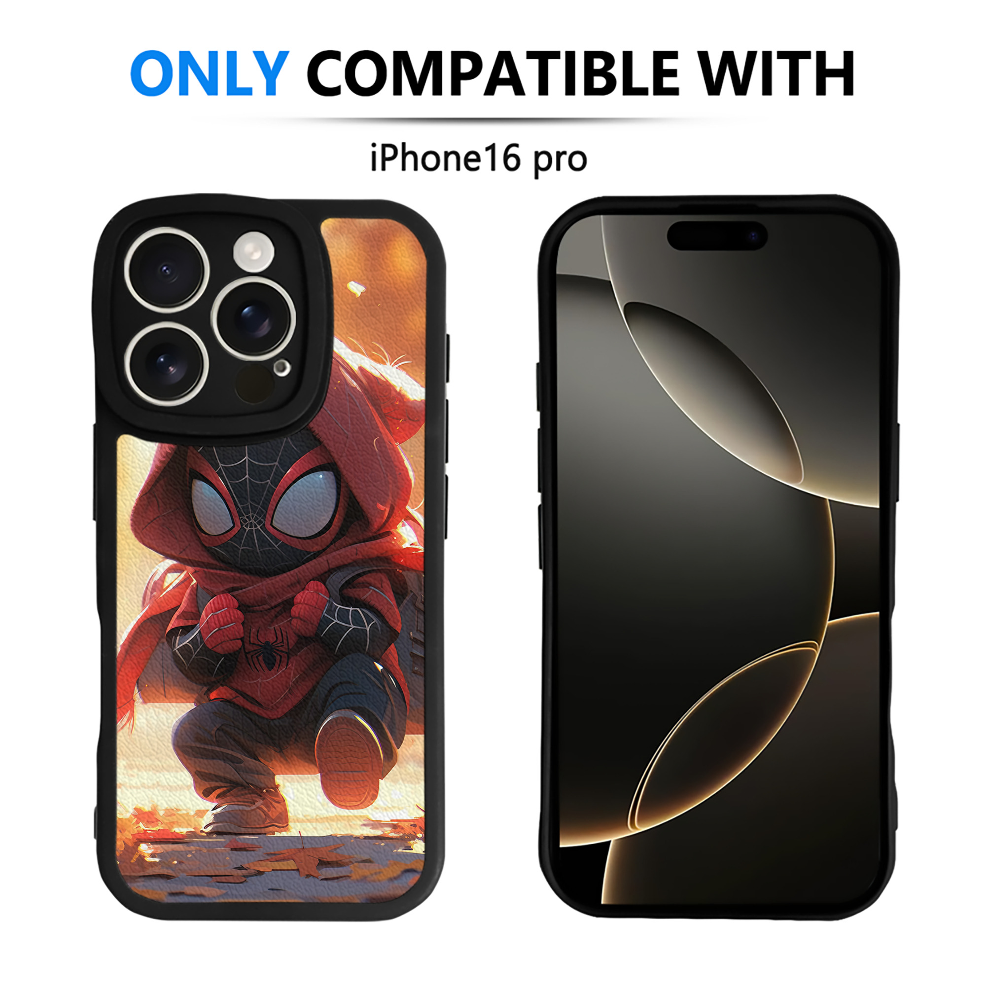 （画像用） Spider Man スパイダーマン 【iPhone 16シリーズ対応】シリコンスマホケース（レザー調） 材質：シリコン